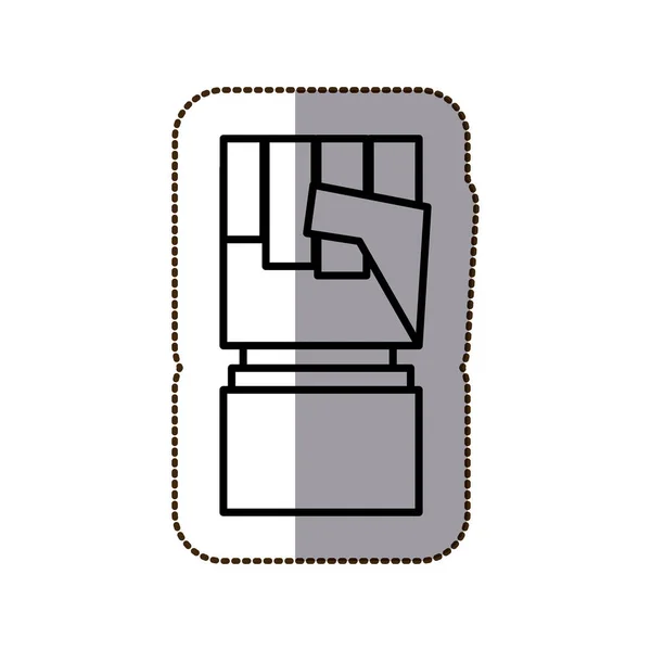 Etiqueta preta do contorno da silhueta com sinal fechado da mão — Vetor de Stock