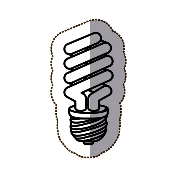 Etiqueta engomada silueta negro contorno con bulblight — Archivo Imágenes Vectoriales