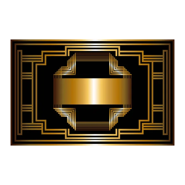 Kétszínű minta art deco keret — Stock Vector