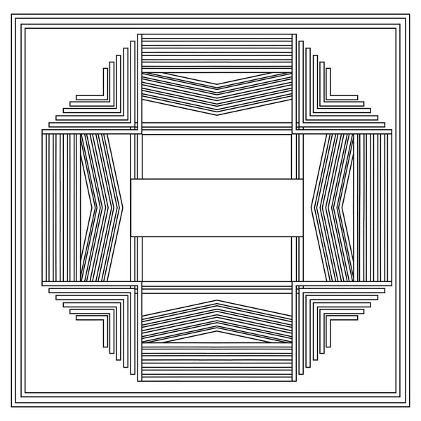 Grijswaarden patroon met art-deco kader — Stockvector