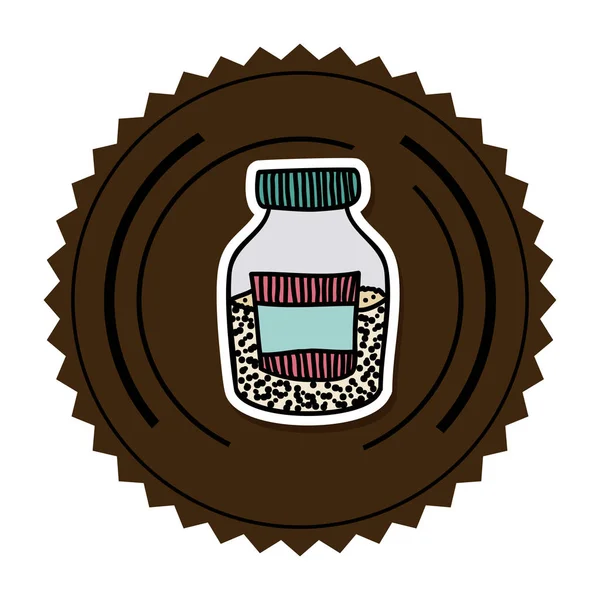 Цвет круглой рамы с половиной бутылки с солью и перцем — стоковый вектор