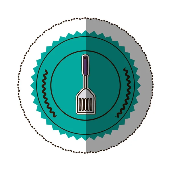 Nálepka barevná kolo rám s smažení špachtle — Stockový vektor