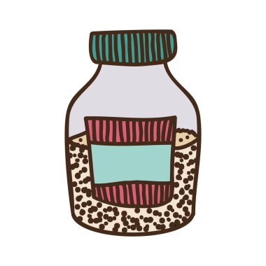 tuz ve biber ile renkli yarım şişe