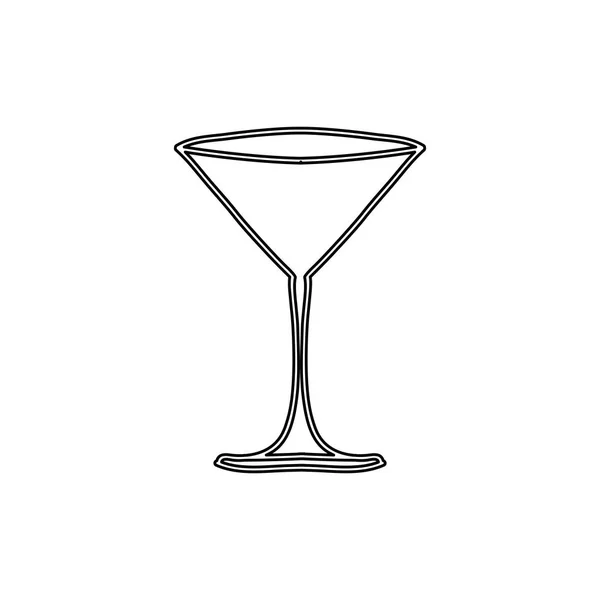 Silhueta martini ícone bebida de vidro — Vetor de Stock