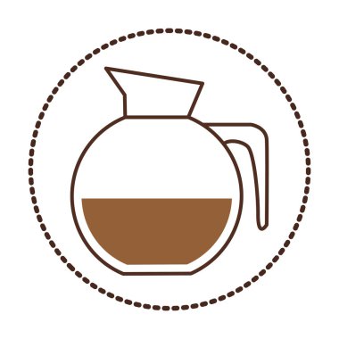 etiket dairesel cam sürahi kahve saplı