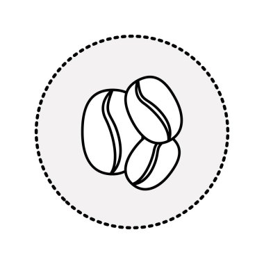 dairesel etiket kontur kahve çekirdekleri farklı boyutlarda