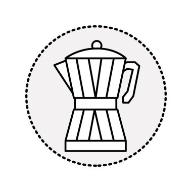 dairesel etiket siluet cam sürahi kahve saplı