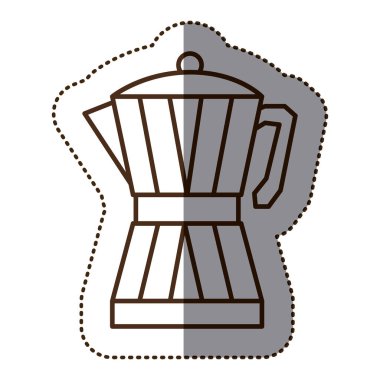 kulplu kahve cam sürahi ile siluet siyah beyaz etiket