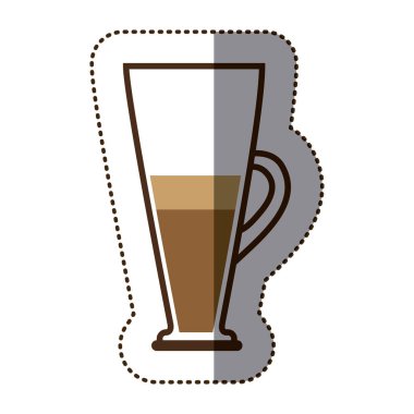 kahve kokteyl ile siluet renk etiket