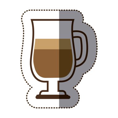 kahve kokteyl ile siluet renk etiket