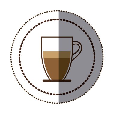 renk etiket kulplu kahve cam sürahi ile dairesel çerçeve içinde