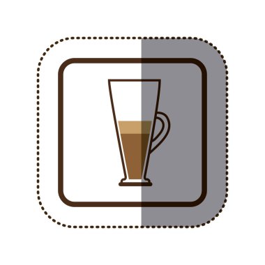 renk etiket siluet kahve kokteyl ile kare çerçeve