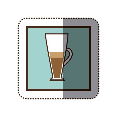 renk etiket siluet kahve kokteyl ile kare çerçeve