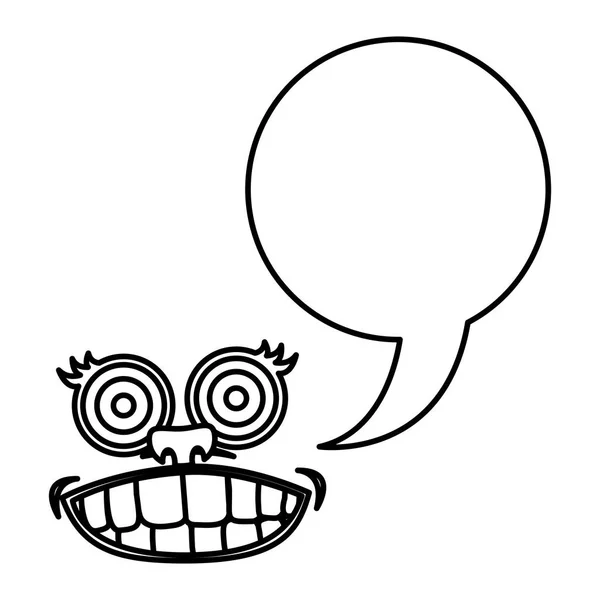 対話円形ボックス シルエット顔漫画ジェスチャー — ストックベクタ