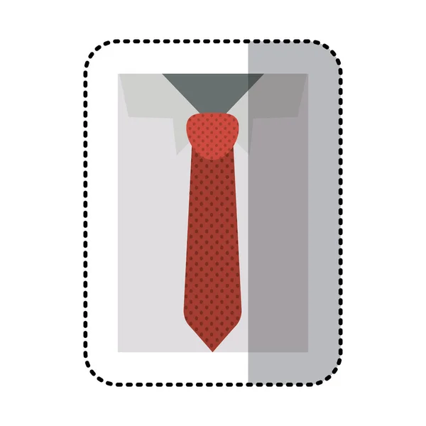 赤いネクタイが正式なシャツをアップ ステッカー — ストックベクタ