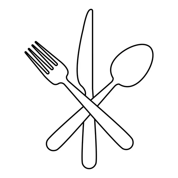 Utensílios de talheres de restaurante — Vetor de Stock