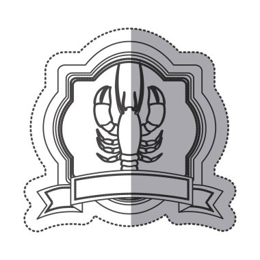 Deniz ürünleri yuvarlak damga