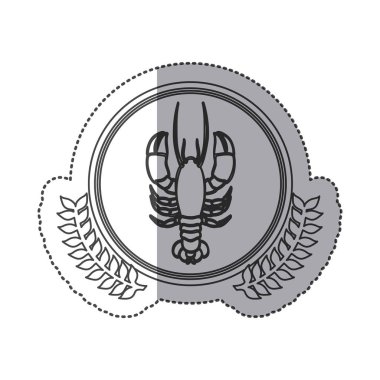 Deniz ürünleri yuvarlak damga