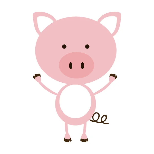 Mignon dessin animé de porc — Image vectorielle