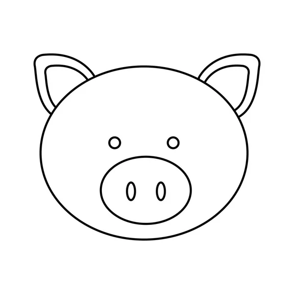 Mignon dessin animé de porc — Image vectorielle