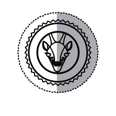 damga etiket siluet zürafa hayvan