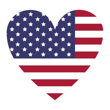 Kalp şekli ile Amerika Birleşik Devletleri bayrağı