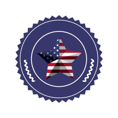 Amerika Birleşik Devletleri bayrağı şekli Star 3D ile damga
