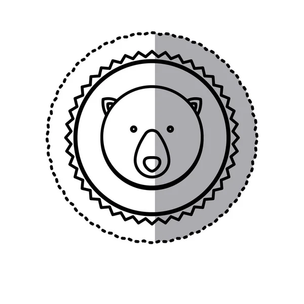 スタンプ ステッカー シルエット熊動物 — ストックベクタ