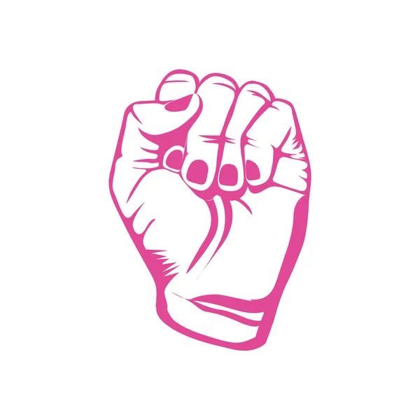 Symbole main fermée rose soutenant le cancer du sein — Image vectorielle