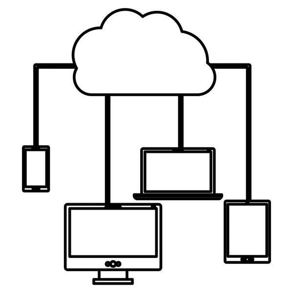 Tecnología de cloud computing — Vector de stock