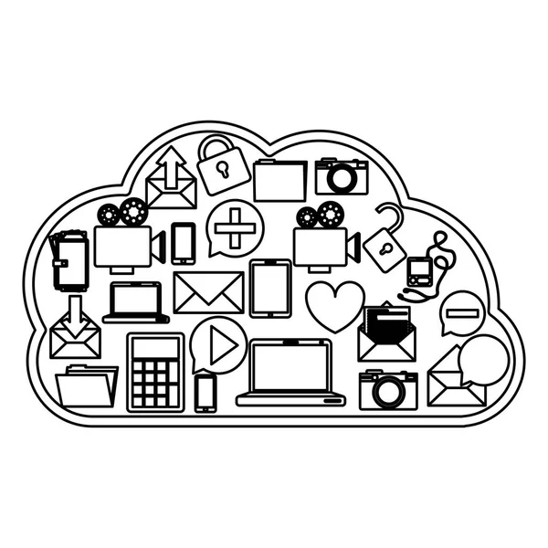 Tecnología de cloud computing — Vector de stock