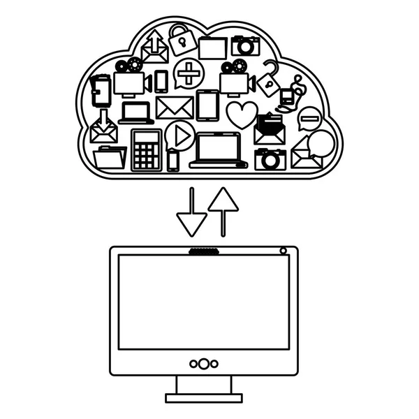 Technologie de cloud computing — Image vectorielle