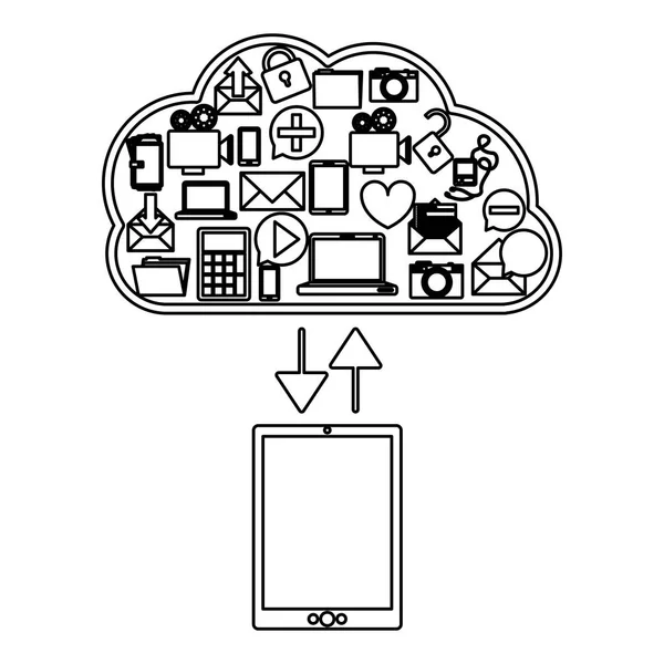 Technologie de cloud computing — Image vectorielle