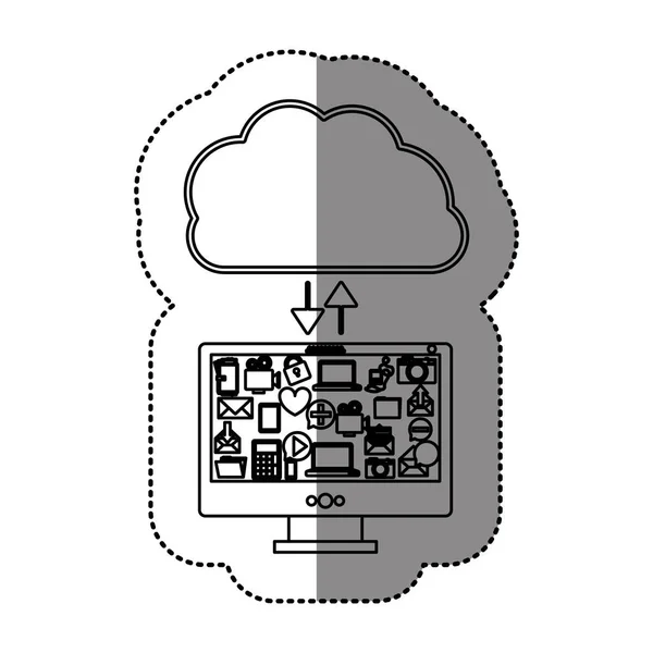 Tecnología de cloud computing — Vector de stock