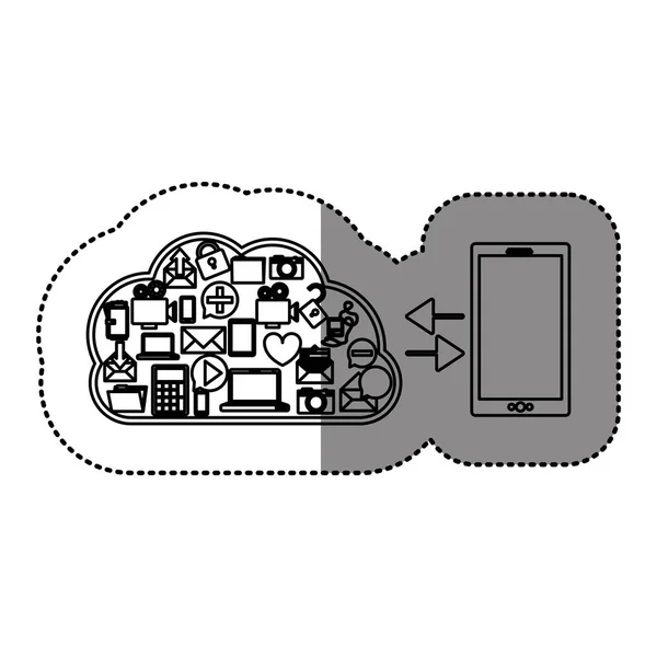 Tecnologia de computação em nuvem —  Vetores de Stock