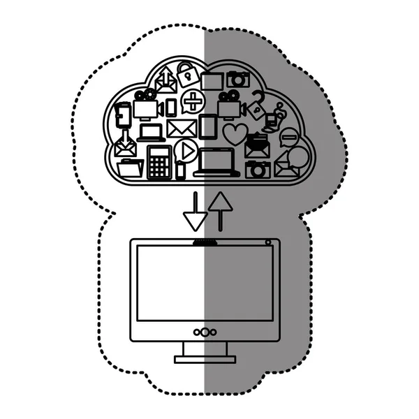 Tecnologia de computação em nuvem —  Vetores de Stock