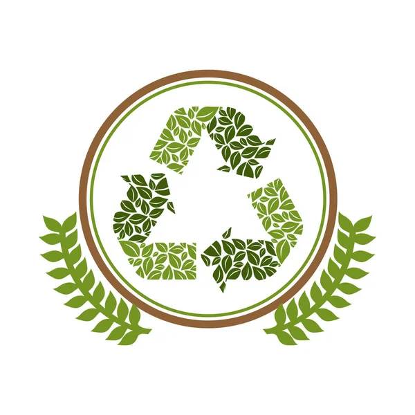 Groene symbool recycle hergebruik verminderen — Stockvector