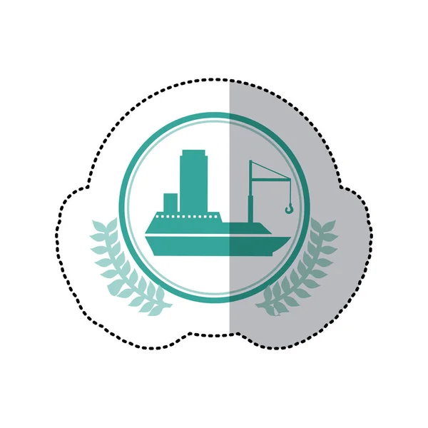 Symbol blue ship icon — Stock Vector