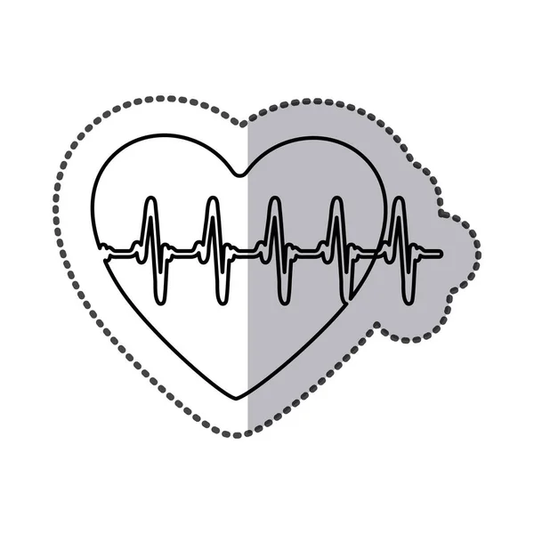 Сердцебиение внутри значка сердца — стоковый вектор