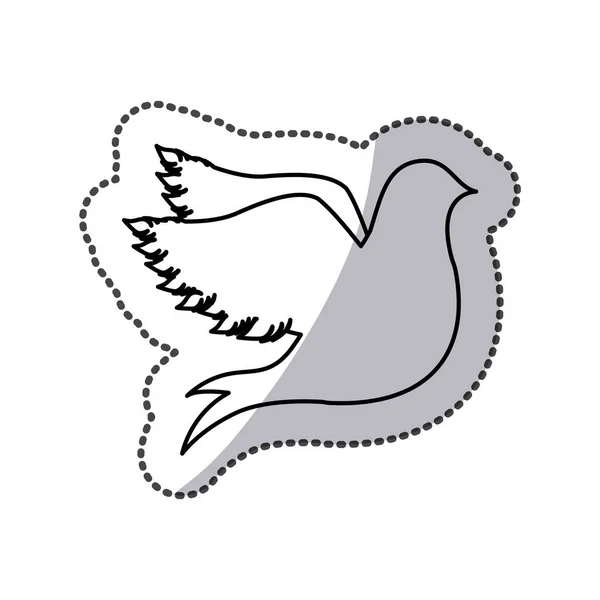 Contour pigeons icon image — Stock Vector