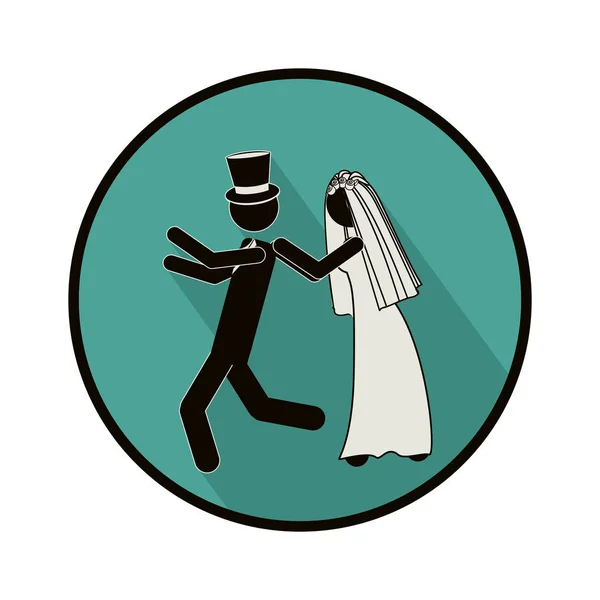 Simbolo coppia sposata icona immagine — Vettoriale Stock