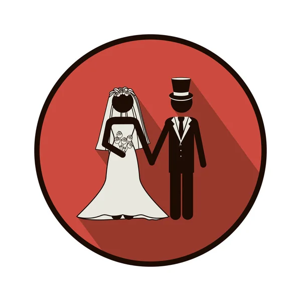 Simbol gambar ikon pasangan menikah - Stok Vektor