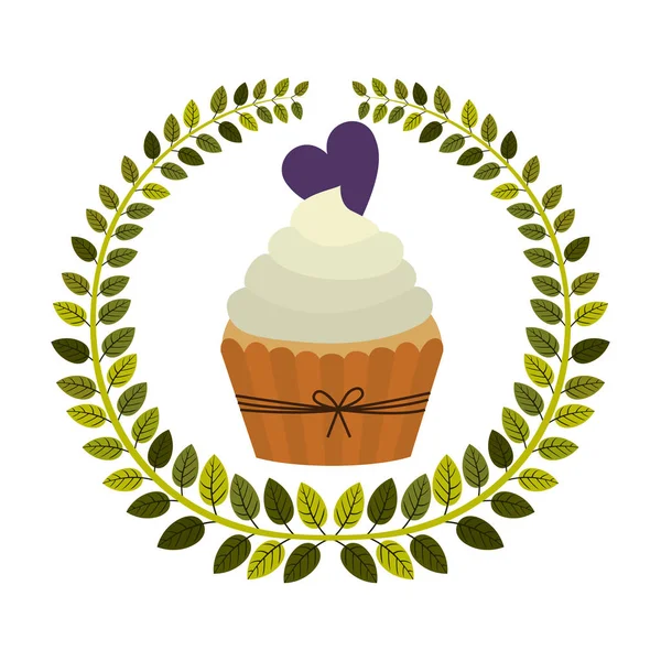 Emblem Muffin Cupcakes Ikone Design — Stockvektor