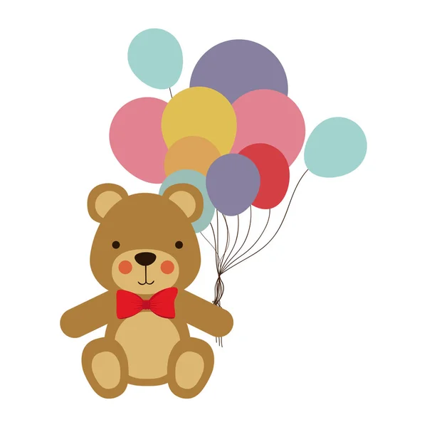 stock vector bear with balloons icon image