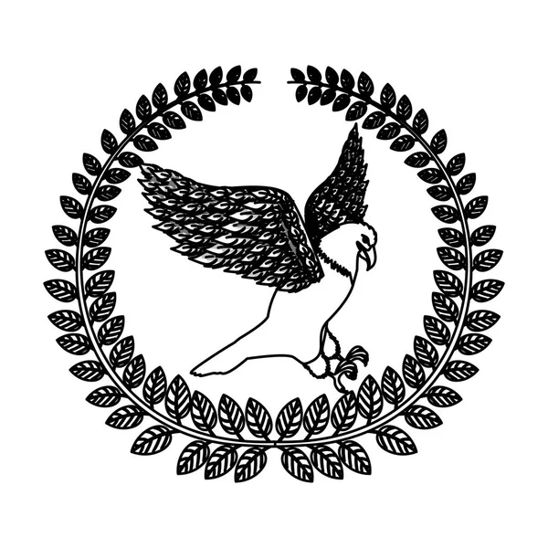 Emblema águila signo icono — Vector de stock