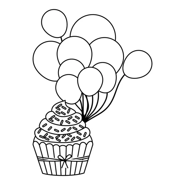 松饼蛋糕用气球图标 — 图库矢量图片