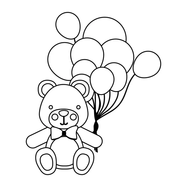 Αρκούδα με μπαλόνια εικονίδιο εικόνας — Διανυσματικό Αρχείο