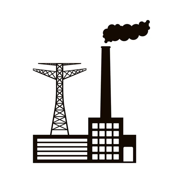 Contour Smoke factory icon image — Stock Vector