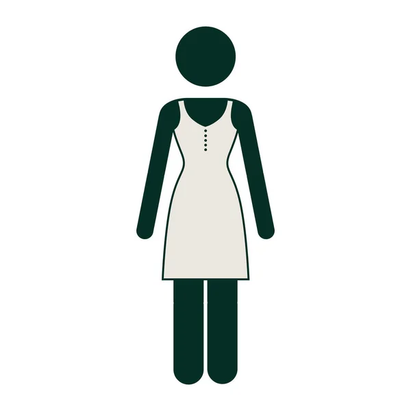 Kontur Frau Kleid Symbol Bild — Stockvektor