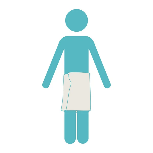 Изображение значка человека полотенце — стоковый вектор
